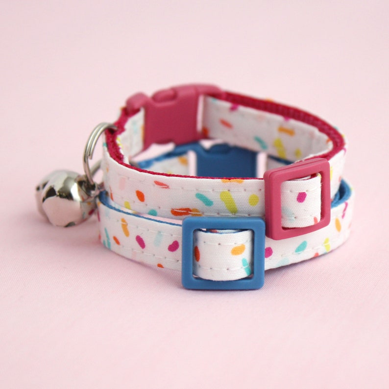 Sprinkles Birthday Cat Bow Tie Collar with Breakaway Buckle and Bell image 7