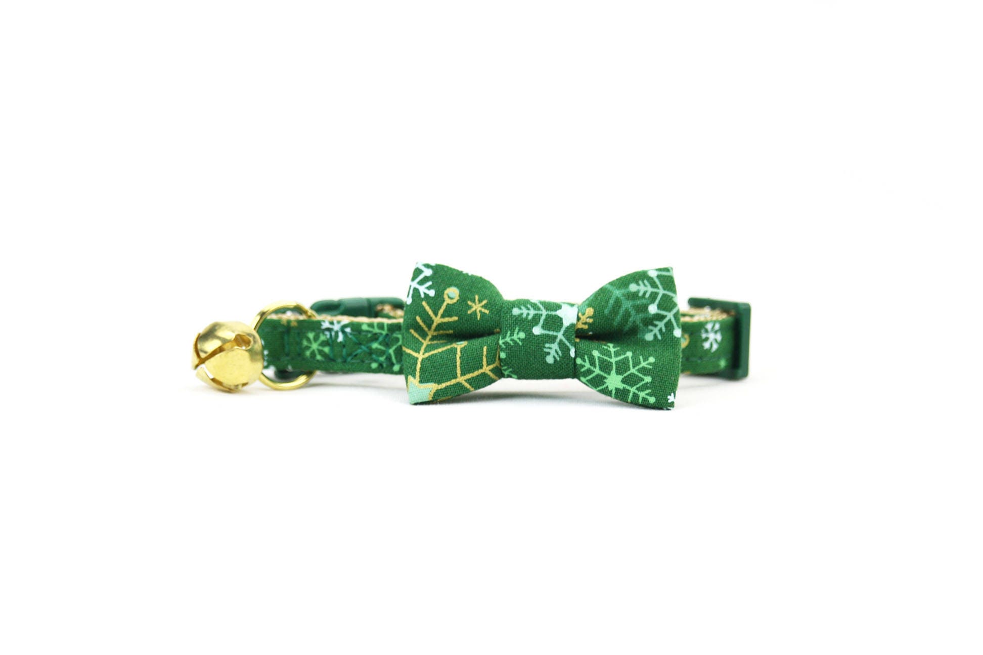 Green Snowflake Cat Bow Tie Collar Holiday Winter Christmas Etsy