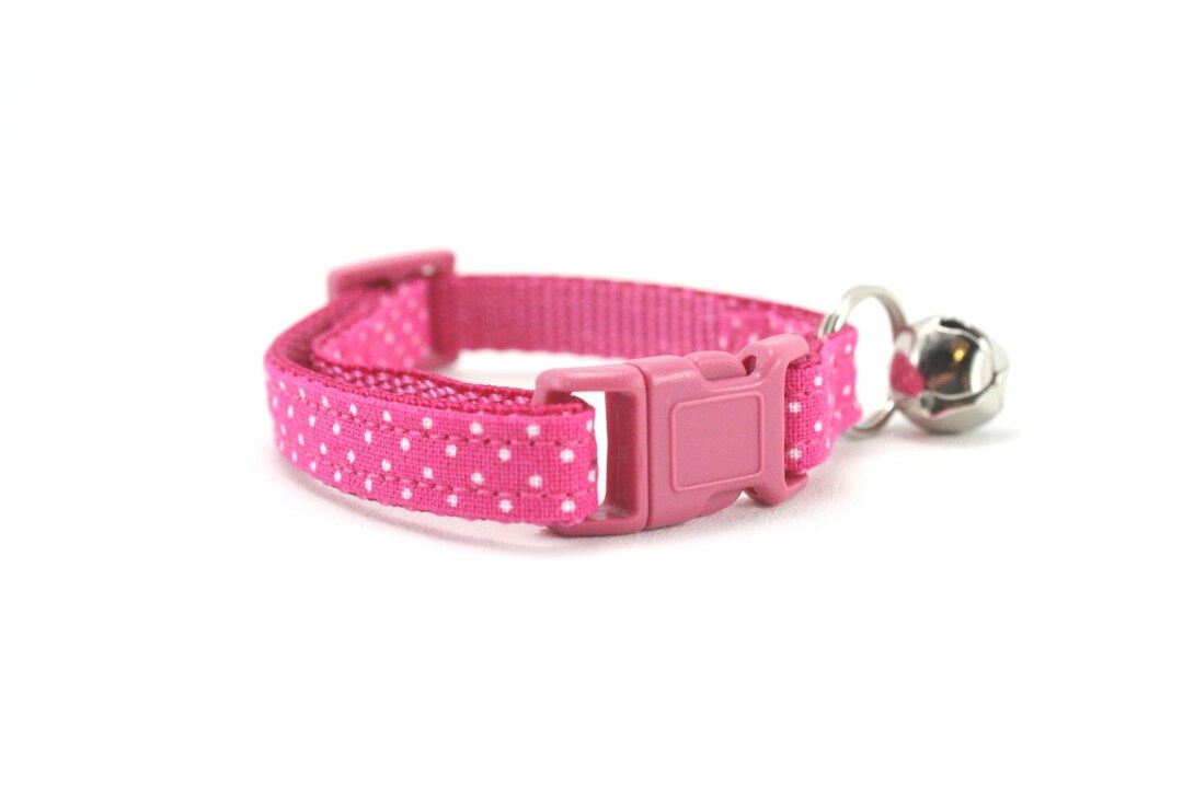 Pink Cat Collar Mini Pin Dot With Breakaway Safety Buckle and Bell Etsy