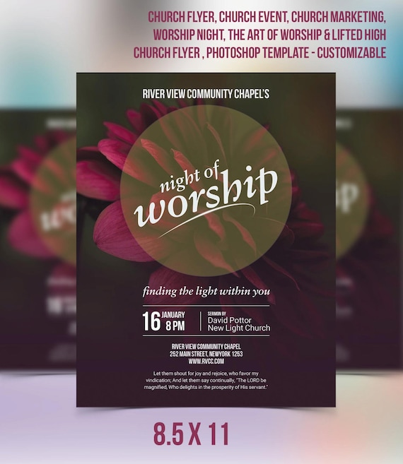 church flyer church event church marketing worship night etsy