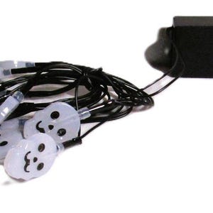 LED Skull String Lights 4.3 ft 12 Bulbs Battery Operated Goth Halloween Decor image 4