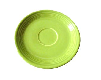 Platillo con pie Homer Laughlin Fiestaware, original de los años 50, esmalte chartreuse, 15 cm (6 pulgadas)