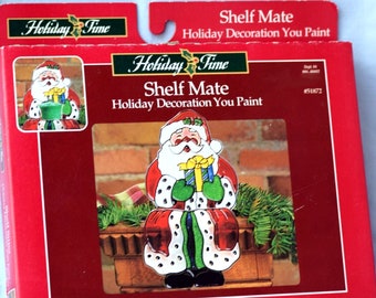 Holiday Time Santa Shelf Mate Craft Kit Stocking Hanger to Assemble and Paint