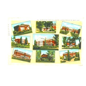 Postkarte HOOD COLLEGE Buildings Friedrich Maryland 1937 Echtfototechnik