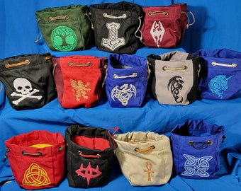 Celtic Knot and Fantasy Dice Bag Role Playing and Board Games