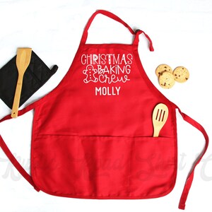 Baking Crew Apron, Christmas Baking Apron, Christmas Cookie Apron, Christmas Apron, Baking Apron, Apron for Christmas, Personalized Apron