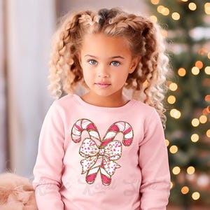 Girls Christmas Sweatshirt, Coquette Christmas Sweatshirt, Kids Matching Sweatshirt, Family Christmas Sweatshirt