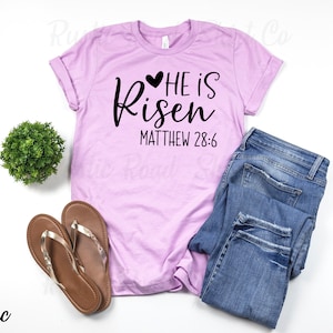 Religious Easter Shirt, Women&#39;s Easter Shirt, Matching Family Easter Shirts, Happy Easter Shirt, He is Risen Shirt