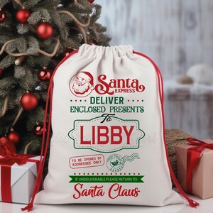 Benutzerdefinierter Weihnachtssack, Weihnachtssack, personalisierte Weihnachtsgeschenktasche, Weihnachtseinkaufstasche, Weihnachtsleckerli-Tasche