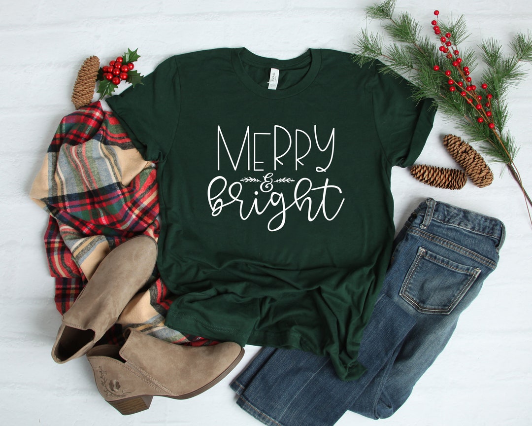 Merry and Bright Shirt, Christmas Shirt, Family Christmas Shirts, Kids ...