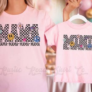 Preppy Mama Mini Shirts, Mommy and Me Outfit, Mama Mini Shirts, Retro Mama Shirt, Mother&#39;s Day Gift, First Mother&#39;s Day Gift
