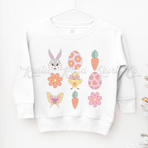 Girls Easter Sweatshirt, Bunny Sweater, Toddler Easter Outfit, Girls Easter Shirt, Boys Easter Shirt, Easter Basket Gift