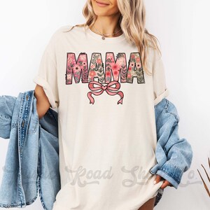 Mama Floral Shirt, Comfort Colors™ Shirt, Mother&#39;s Day Shirt Gift, Flower Mama Tshirt, Girly Mama Shirt