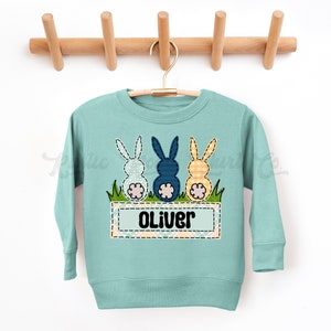 Boys Easter Sweatshirt, Bunny Sweatshirt, Toddler Easter Outfit, Boy Easter Shirt, Easter Basket Gift