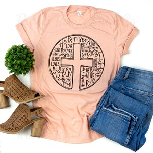 Religious Easter Shirt, Women&#39;s Easter Shirt, Matching Family Easter Shirts, Happy Easter Shirt, He is Risen Shirt