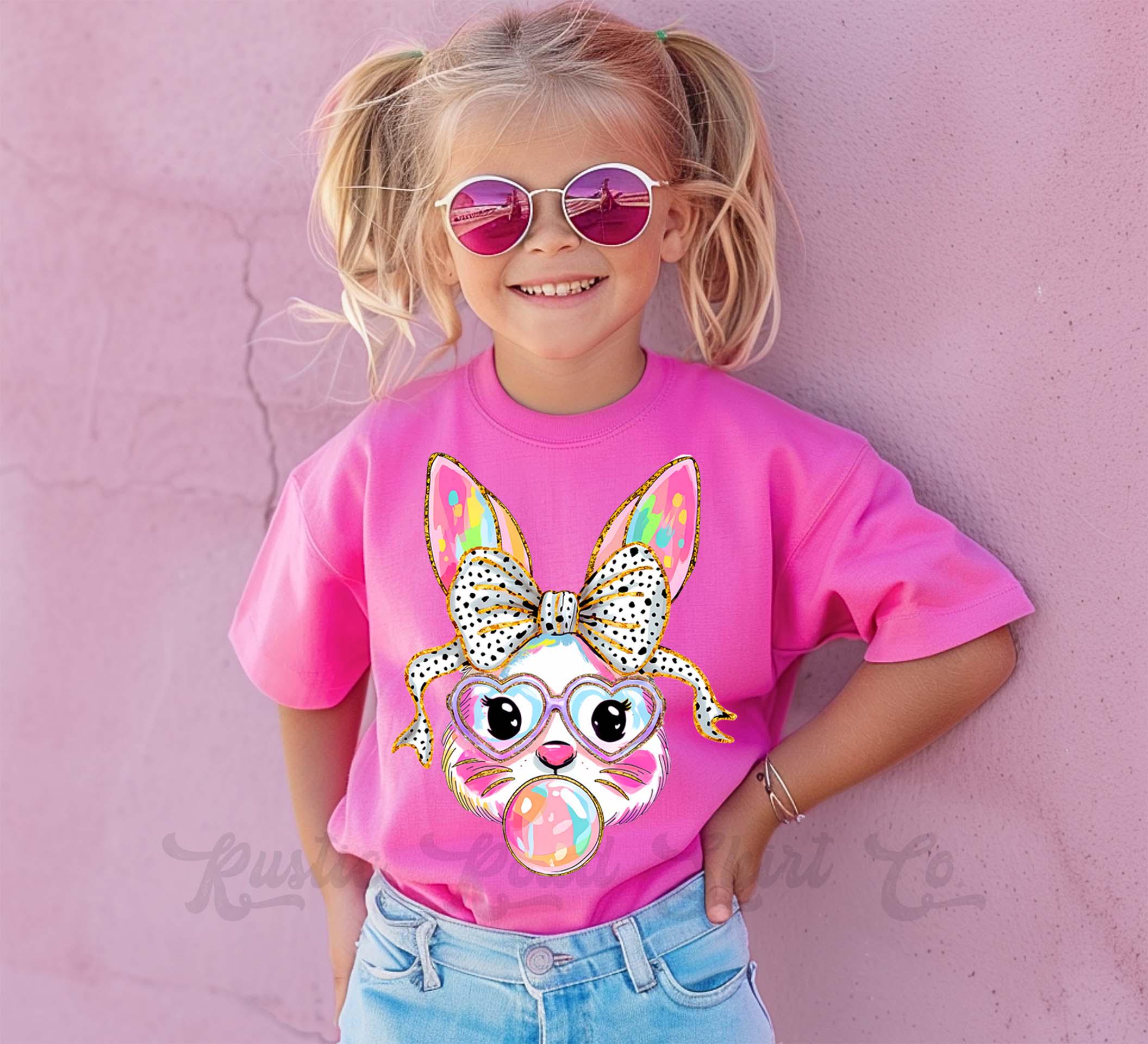 2 T-shirts OshKosh Filles, Thème Lapin De Pâques – Taille 4/5, Très Bon état