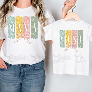 Mommy and Me Outfit, Mama Mini Shirts, Floral Mama Shirt, Mother&#39;s Day Gift, First Mother&#39;s Day Gift