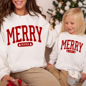 Merry Mama Sweatshirt, Girls Christmas Sweatshirt, Toddler Christmas Shirt, Matching Family Christmas Shirts