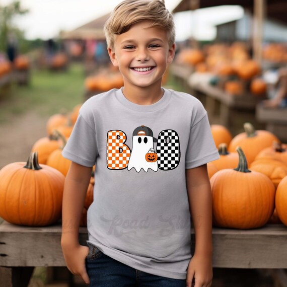 Toddler Boys Halloween T-Shirt - Skeleton Dinosaurs Pumpkin Ghost Design For Kids Ages 2+