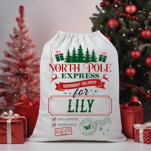 Benutzerdefinierter Weihnachtssack, Weihnachtssack, personalisierte Weihnachtsgeschenktasche, Weihnachtseinkaufstasche, Weihnachtsleckerli-Tasche