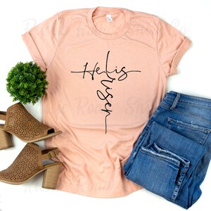 Religious Easter Shirt, Women&#39;s Easter Shirt, Matching Family Easter Shirts, Happy Easter Shirt, He is Risen Shirt