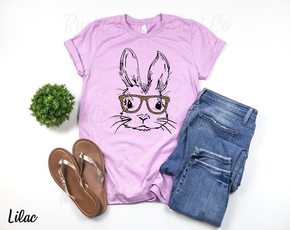 Easter Bunny Glasses T-shirt Women's Easter Shirt - Etsy