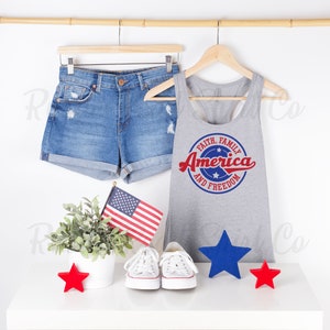 4th of July Tank, Women&#39;s Fourth of July Shirt, Patriotic Tank Top, USA Tank Top