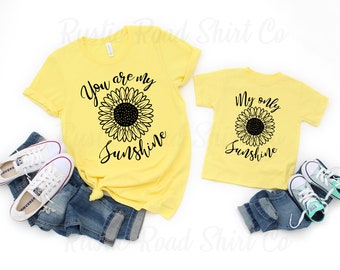 You Are My Sunshine Shirt, Mommy and Me Outfits, Mommy And Me Shirt, Matching Mama Daughter, New Mom Gift, Mothers Day Gift,