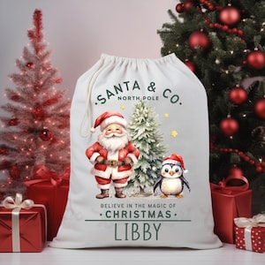 Benutzerdefinierter Weihnachtssack, Weihnachtssack, personalisierte Weihnachtsgeschenktasche, Weihnachtseinkaufstasche, Weihnachtsleckerli-Tasche