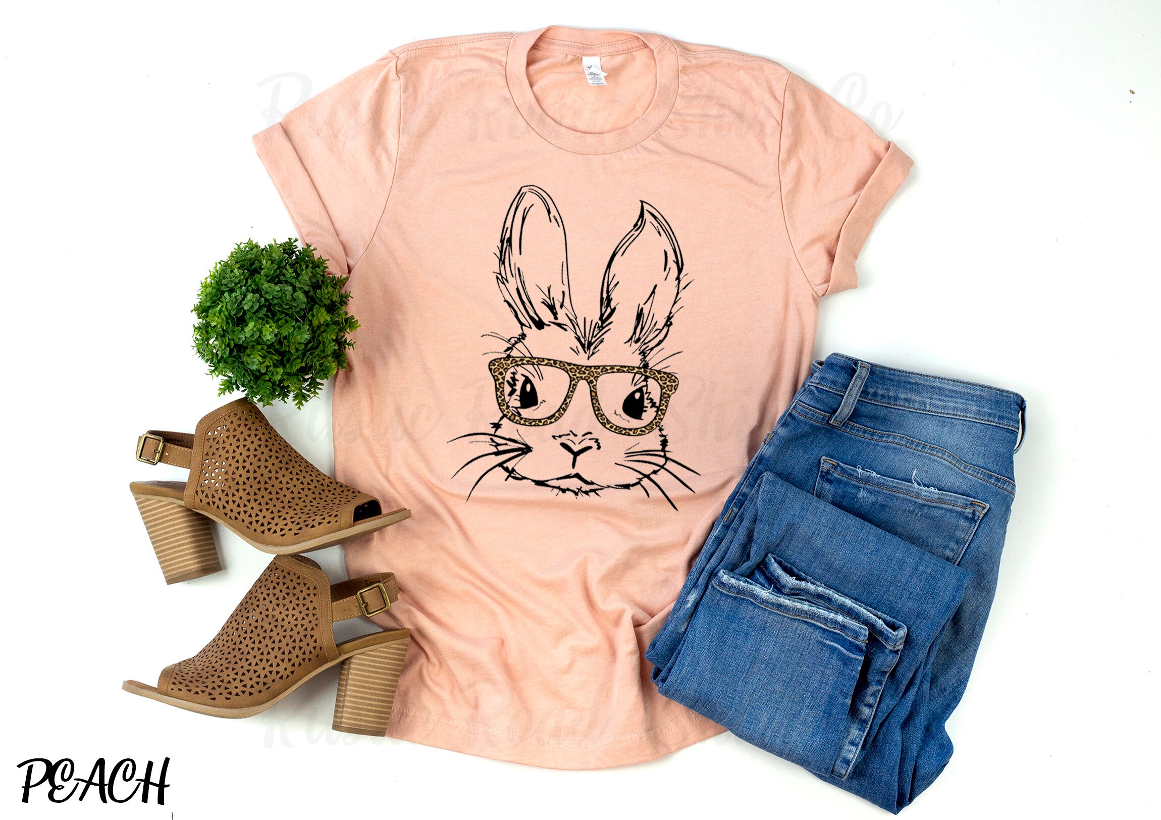 Easter Bunny Glasses T-shirt Women's Easter Shirt | Etsy