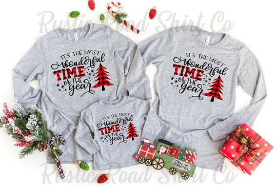 Men's Christmas Shirt - The Most Wonderful Time Of The Year Plaid Tree Tee - View #11
