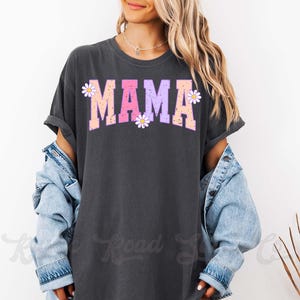 Preppy Girl Mama Shirt, Comfort Colors™ Shirt, Mother&#39;s Day Shirt Gift, Flower Mama Tshirt, Girly Mama Shirt