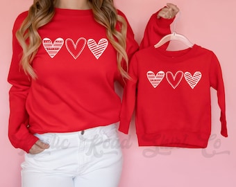 Pull Femme Love Lettre Imprimé Sweat-shirt Sans Capuche Saint-Valentin T- Shirt à Manches Longues Mode Pull à Manches Longues Col Rond Manches Longues Chemisier Sweat-shirt Confortable Haut Basique