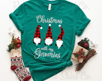 Camisa navideña de gnomo, camisas navideñas familiares a juego, gnomo navideño, camisa navideña,