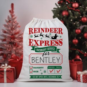 Benutzerdefinierter Weihnachtsmann-Sack, Weihnachtssack, personalisierte Weihnachtsgeschenk-Tasche, Weihnachtseinkaufs-Tasche, Weihnachtsleckerli-Tasche