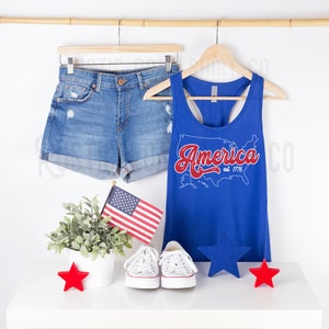 4th of July Tank Top, Women&#39;s Fourth of July Shirt, Patriotic Tank Top, USA Tank Top