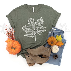 Herbstlaub Shirt, Hallo Kürbis Shirt, Herbst Shirt, Damen Herbst T-shirt, Herbst Shirt, Kürbis Shirt, Herbst Grafik T-shirt