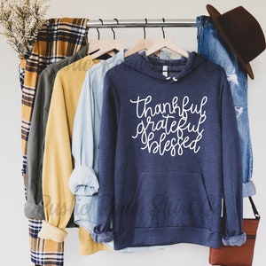Women&#39;s Fall Sweatshirt, Thankful Grateful Sweatshirt, Autumn Ladies Sweatshirt, Sweater Weather, Cozy Fall Sweatshirt, Ladies Fall Hoody