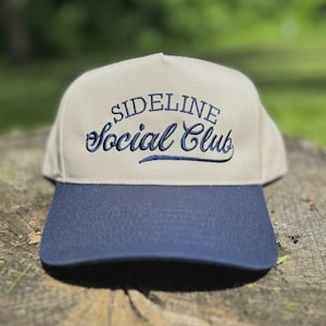 Sideline Social Club Hat, Football Mom Hat, Socce Trucker Hat, Retro Trucker Hat
