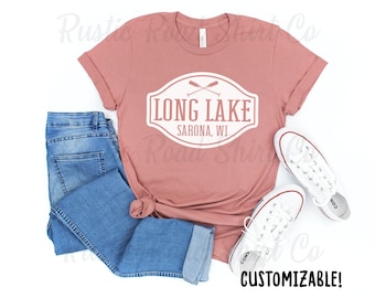 Custom Lake T-Shirt, Camping T-shirt, Paddle Lake T-shirt, Family Camping Trip Shirt, Up North Shirt