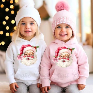Girls Christmas Sweatshirt, Retro Santa Sweatshirt, Kids Matching Sweatshirt, Family Christmas Sweatshirt