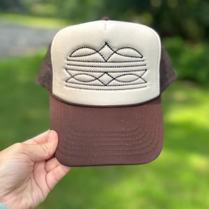 Boot Stitch Trucker Hat, Western Cowboy Trucker Hat, Funny Trucker Hat, Retro Trucker Hat