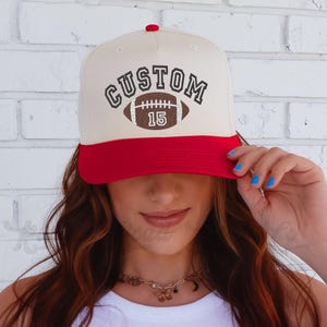 Custom Embroidered Hat, Football Trucker Hat, Embroidered Team Hat, Custom Trucker Hat