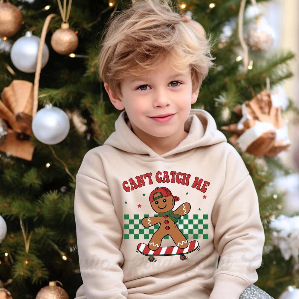 Boys Christmas Shirt Boys Christmas Sweatshirt, Can'T Catch Me Gingerbread, Toddler Boy Christmas Shirt, Kids Matching Sweatshirt, Family Christmas Sweatshirt Gingerbread Shirt