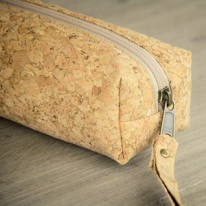 Estuche para lápices, estuche de corcho, color natural
