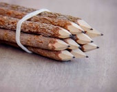 Wooden pencil set – handmade from recycled twigs, set of 10