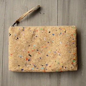 Laptop Case 13 14 inch made from cork with color dots image 1