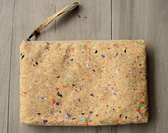 Laptop Case 13 " - 14 " inch made from cork with color dots