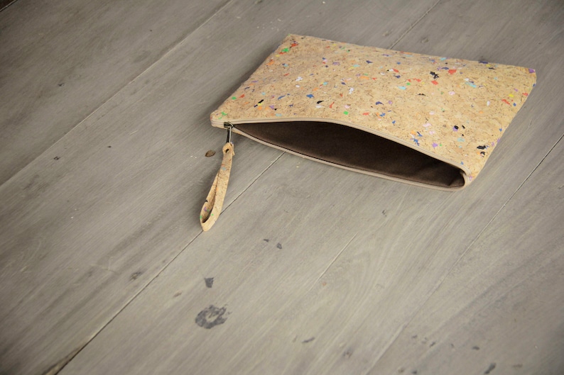 Laptop Case 13 14 inch made from cork with color dots image 3