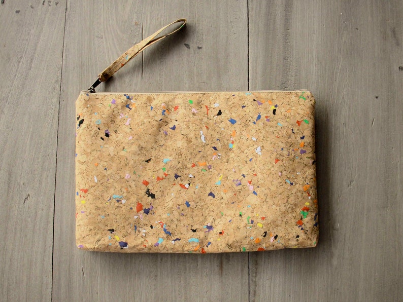 Laptop Case 13 14 inch made from cork with color dots image 1